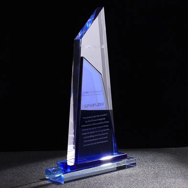 Crystal Blue Accent Trophy 2