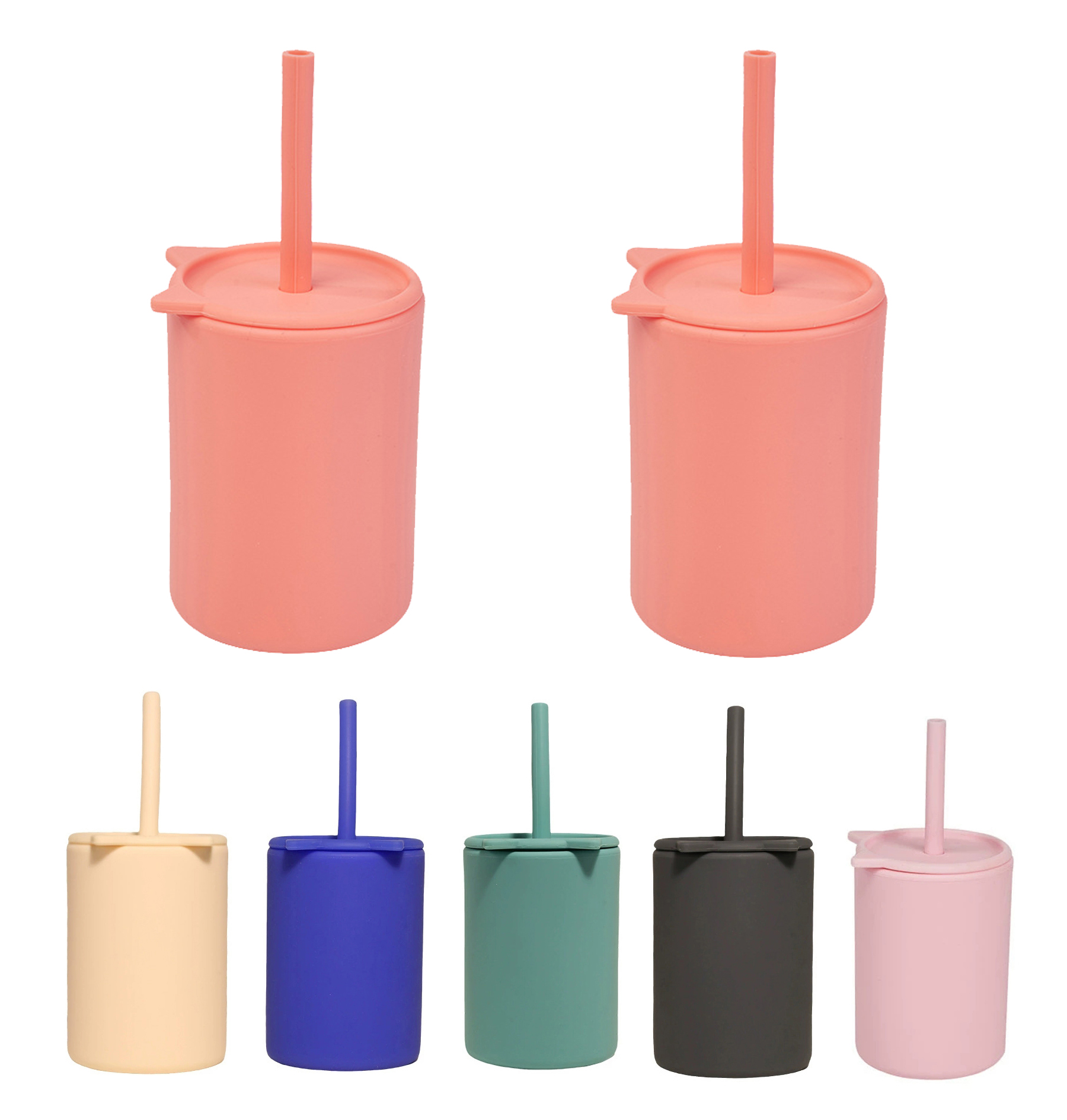 Silicone Kids Sippy Cup With Straw 2