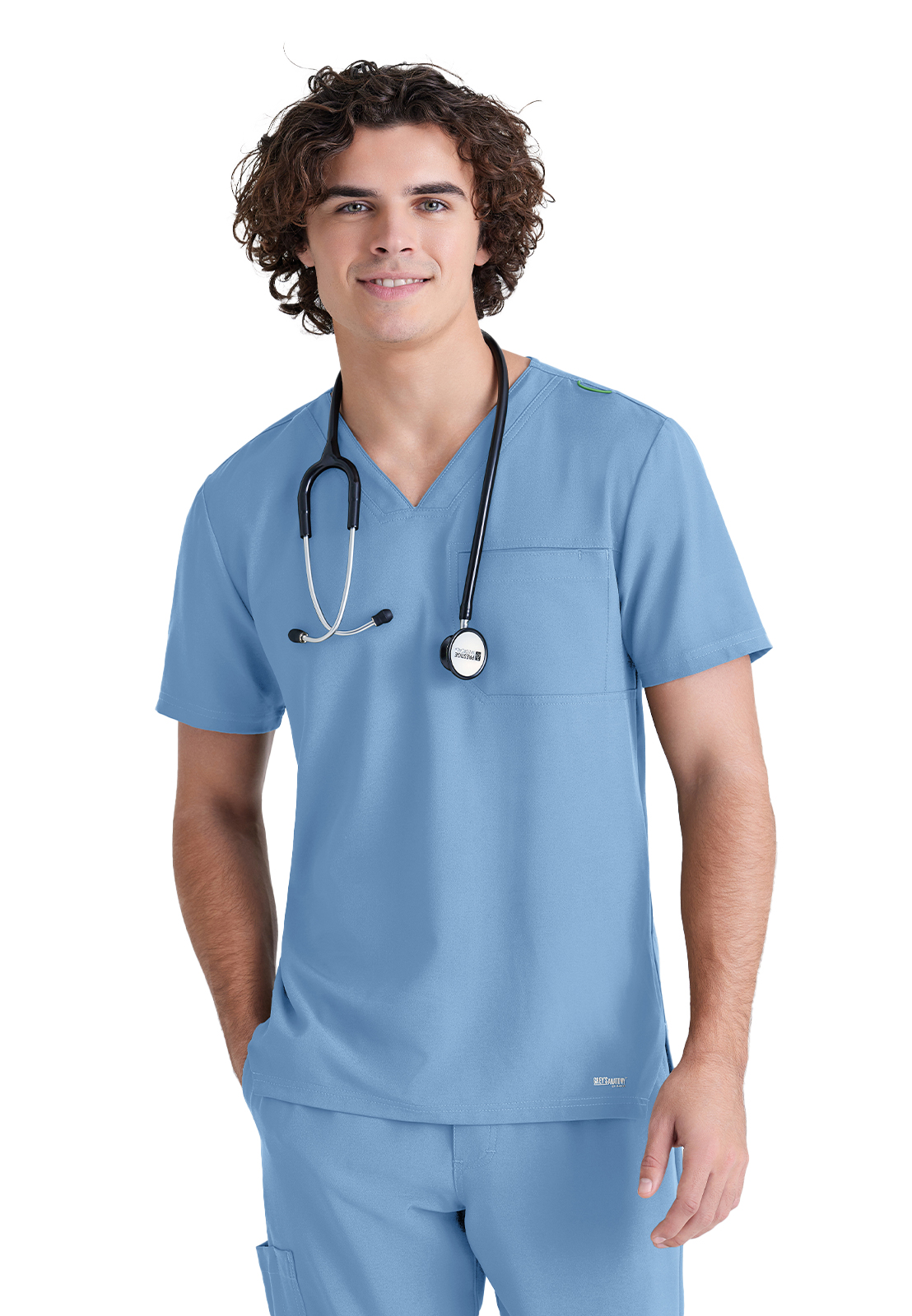 Grey's Anatomy Evolve Stretch - Men's One-Pocket V-Neck Journey Scrub Top 29