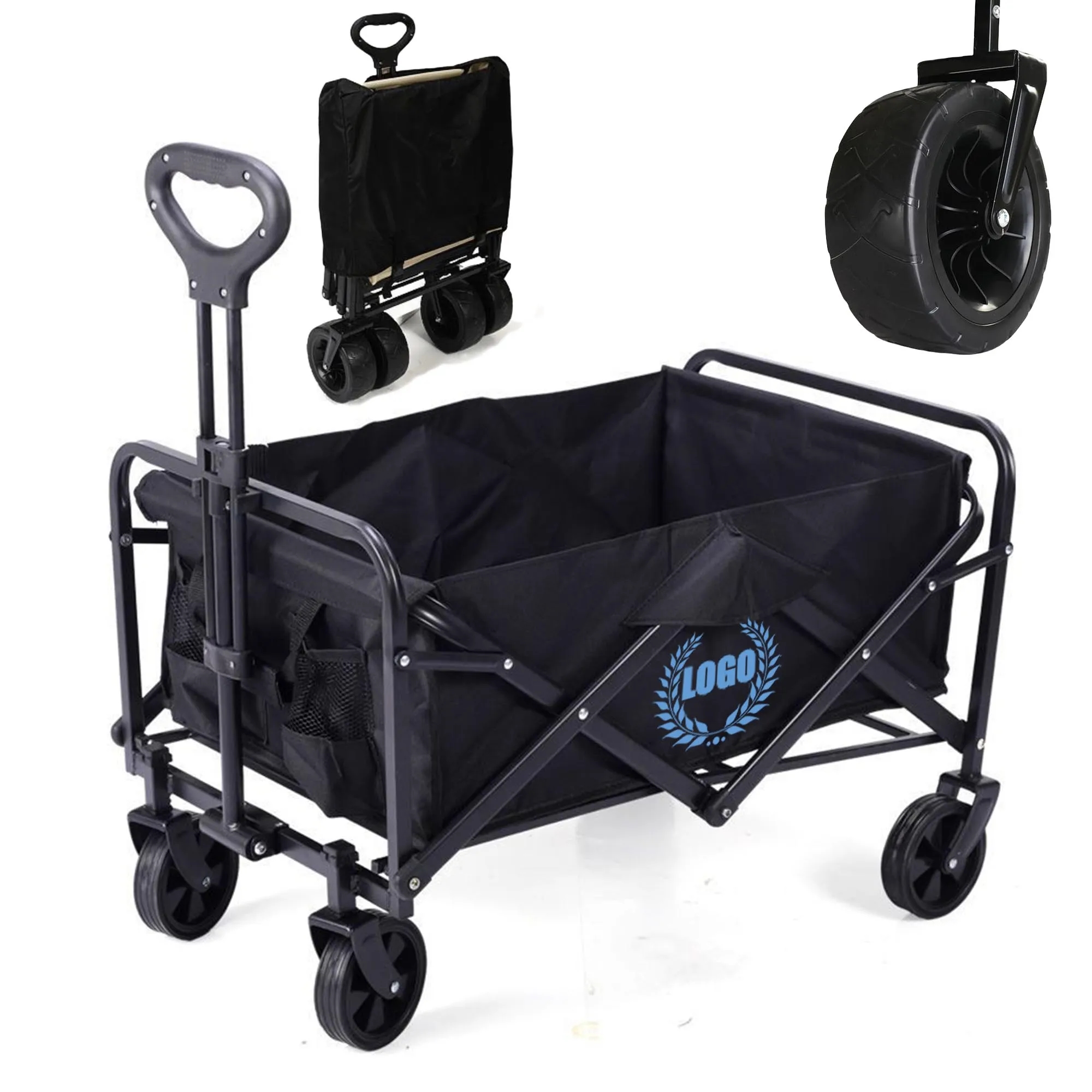 Folding Camping Trolley Shopping Wagon Hand Cart 3