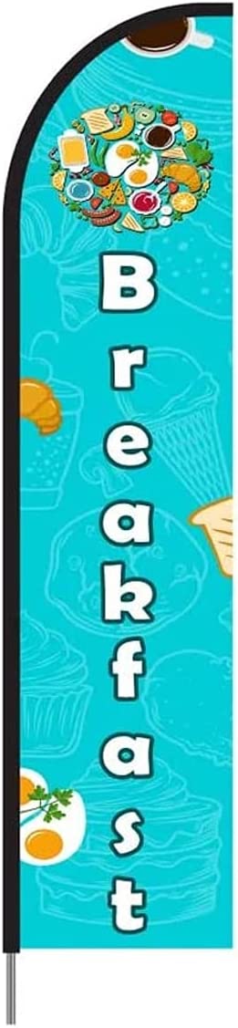 Breakfast Feather Flag Kit 15' Feet Feather Flag Sign Outdoor Banner 2