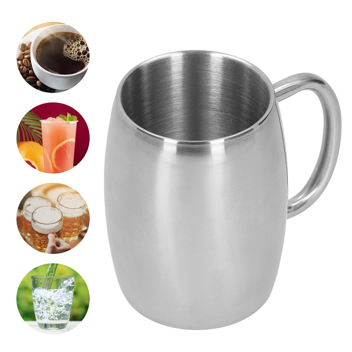 16Oz. Stainless Steel Beer Mug with Handle 3