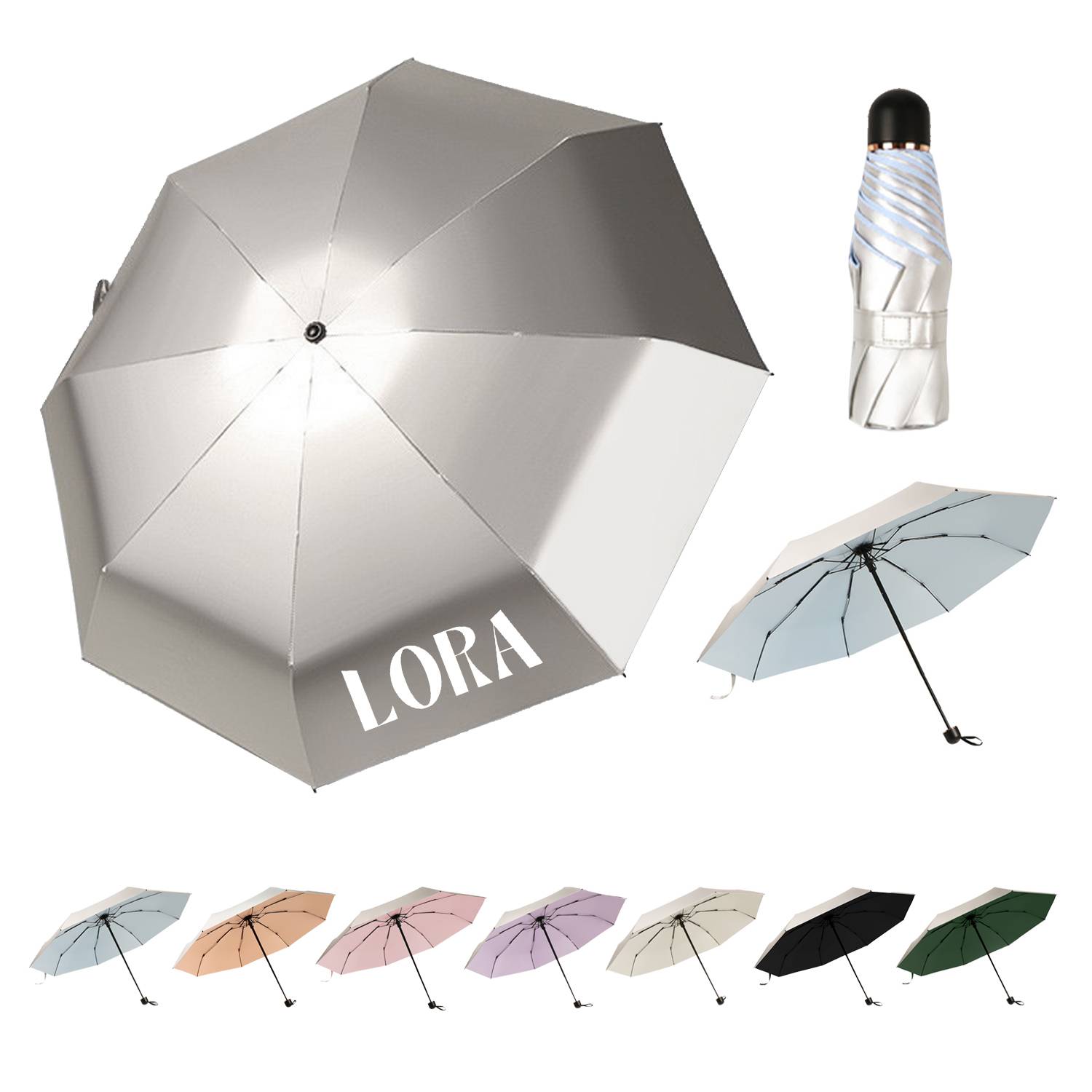 Mini Titanium Silver Coating Sunscreen Umbrella 12