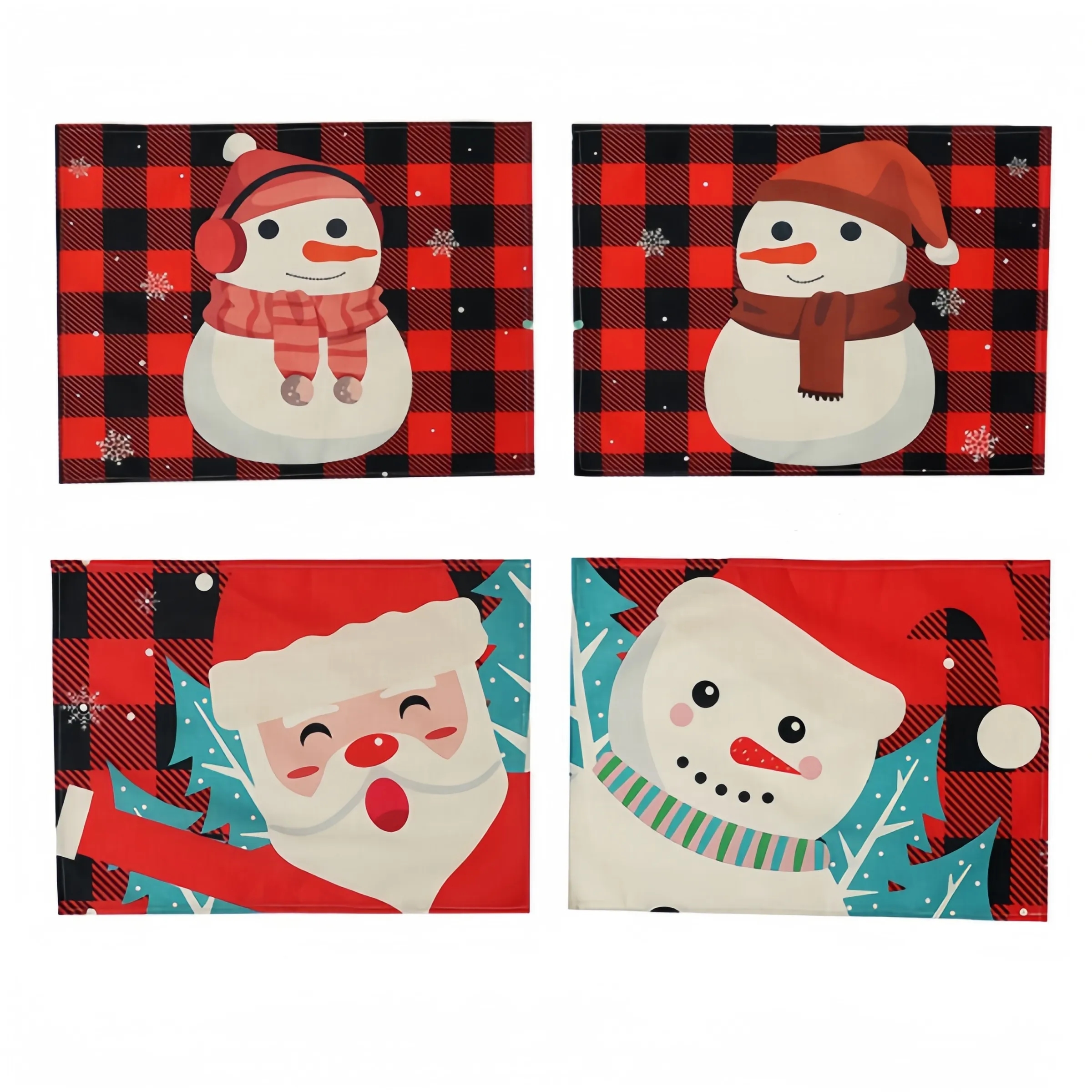 Christmas Decorations Linen Printed Placemat 4