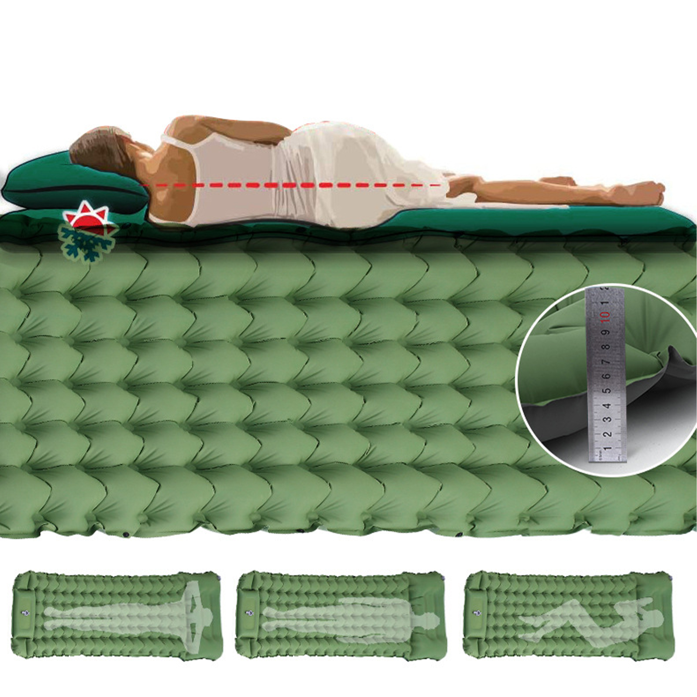 Tpu Lightweight Inflatable Camping Sleeping Mat 10