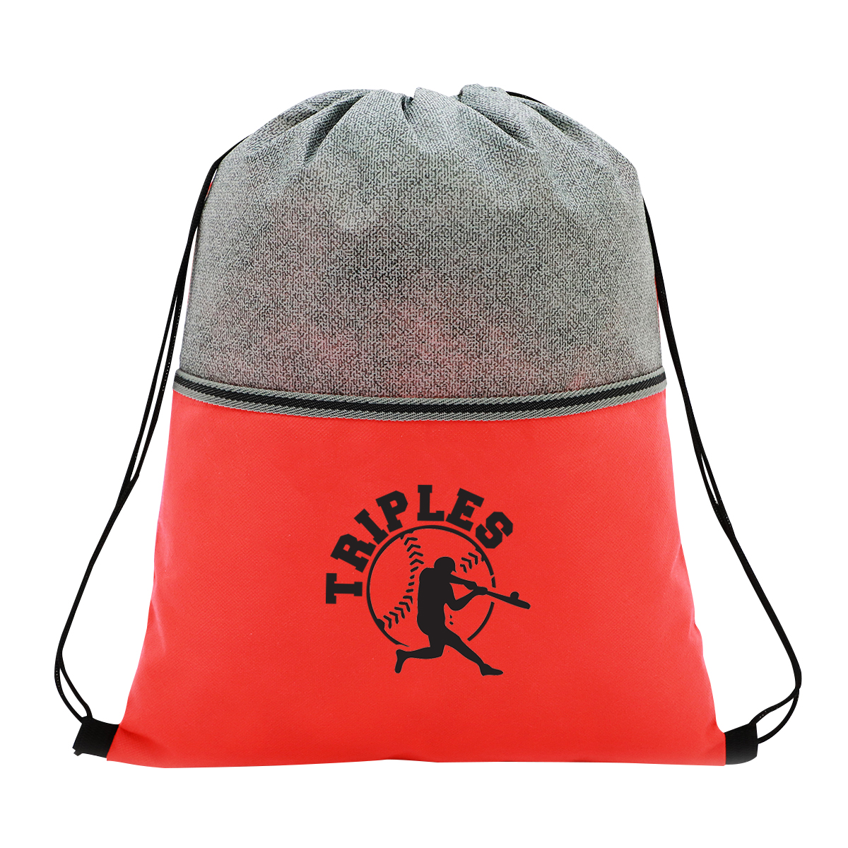 Color Basics Heathered Non-Woven Drawstring Bag 5