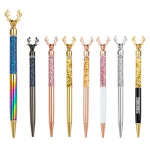 Glitter Flakes Deer Head Metal Pen 8