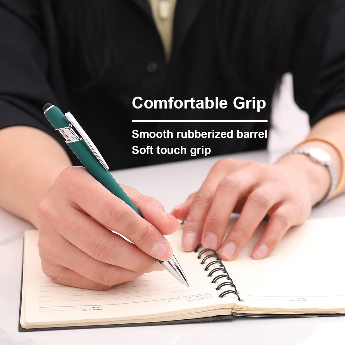 Metal Ballpoint Pen With Stylus Tip Silver 13