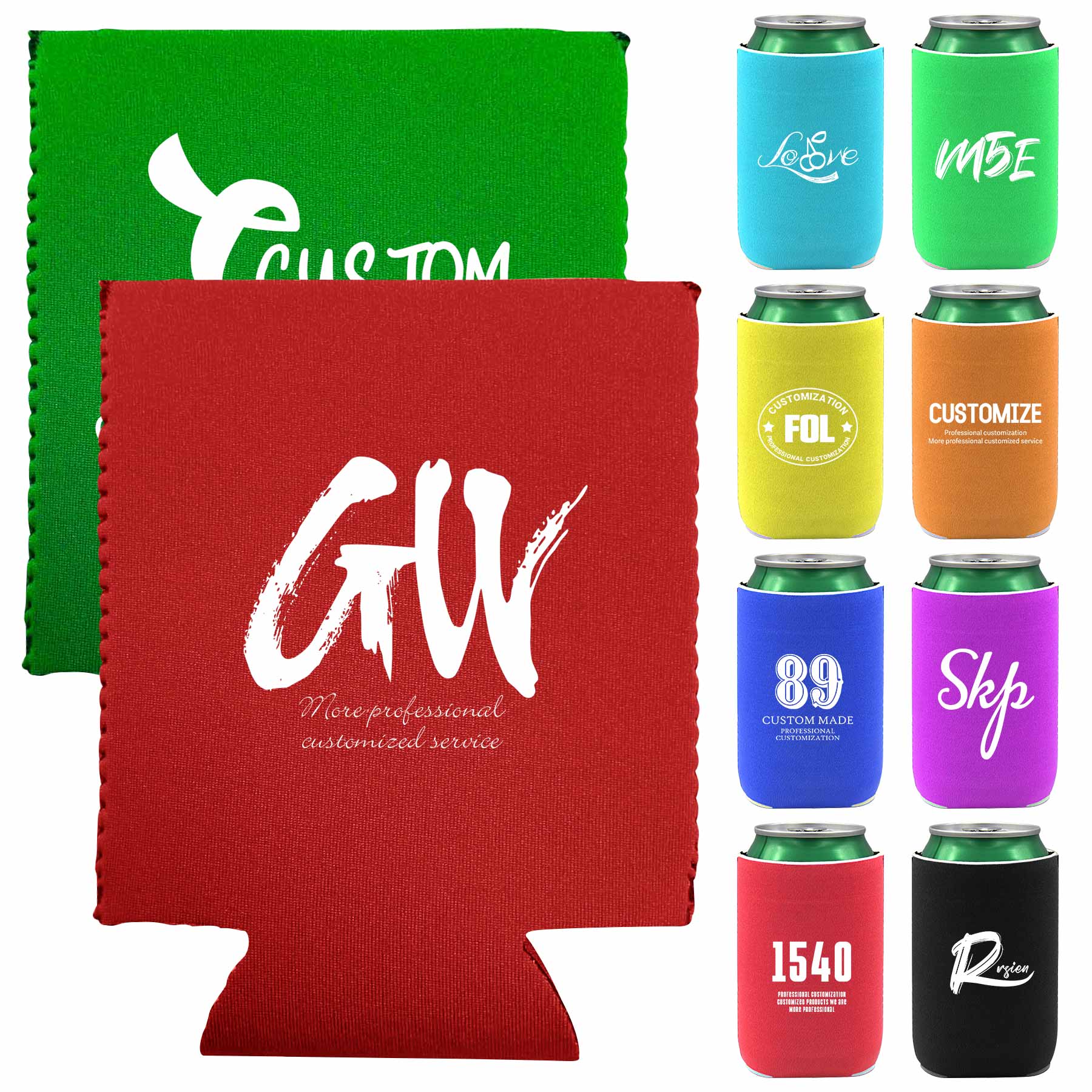 Neoprene Bottle Can Coolers Insulators, custom koozie with logo imprint 1