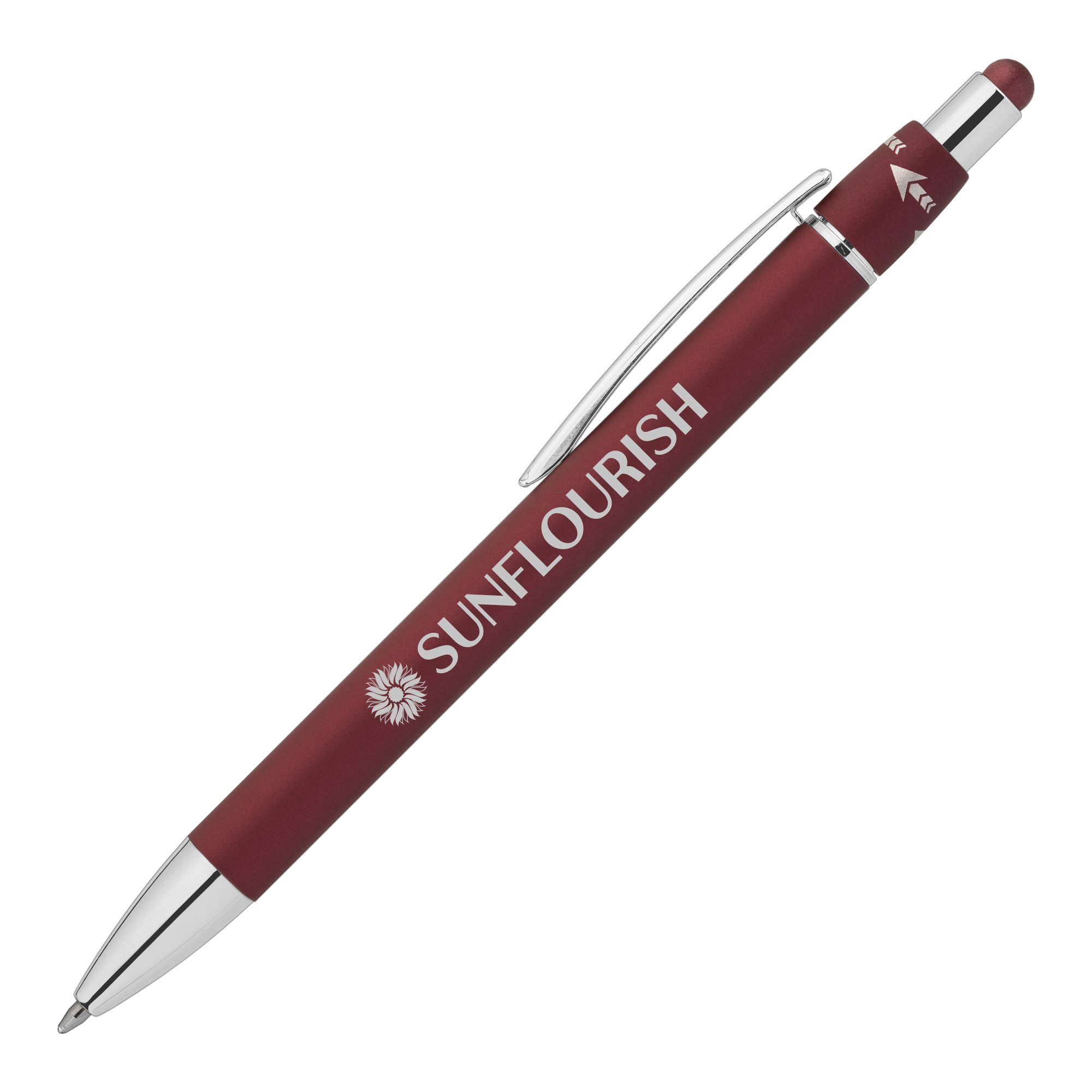 Orbit Spinner Chrome Metal Pen w/ Stylus 15