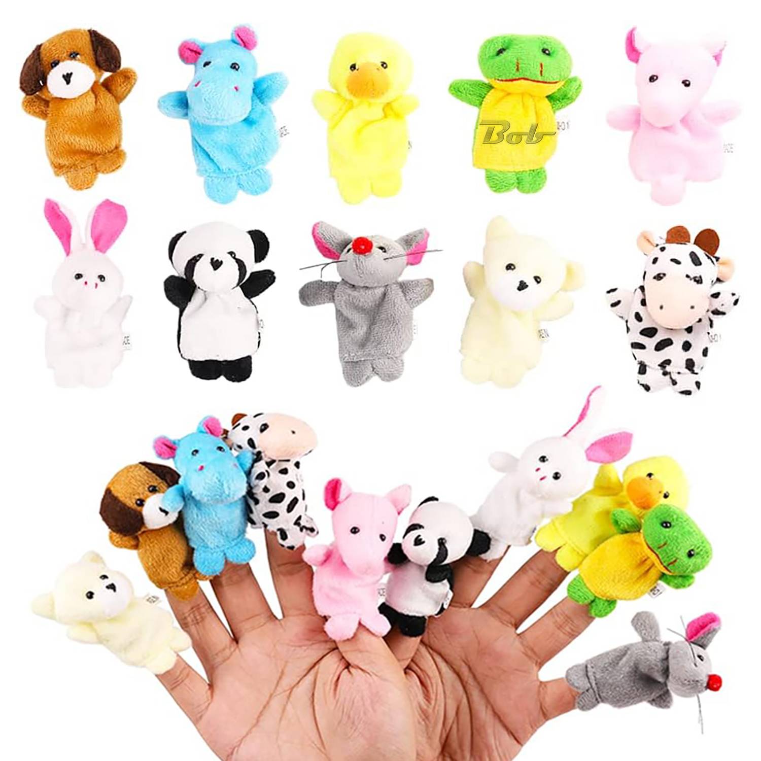 10Pcs Soft Plush Animals Finger Puppet Toys 1