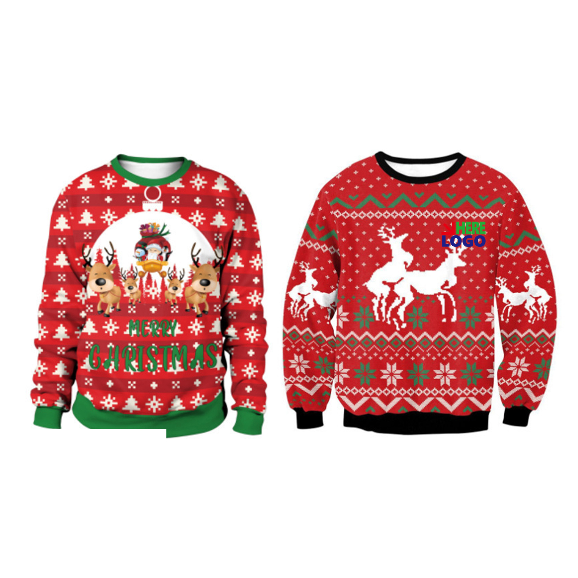 MOQ 10 Customizable Christmas Sweatshirt, custom hoodie or sweatshirt with logo imprint 2