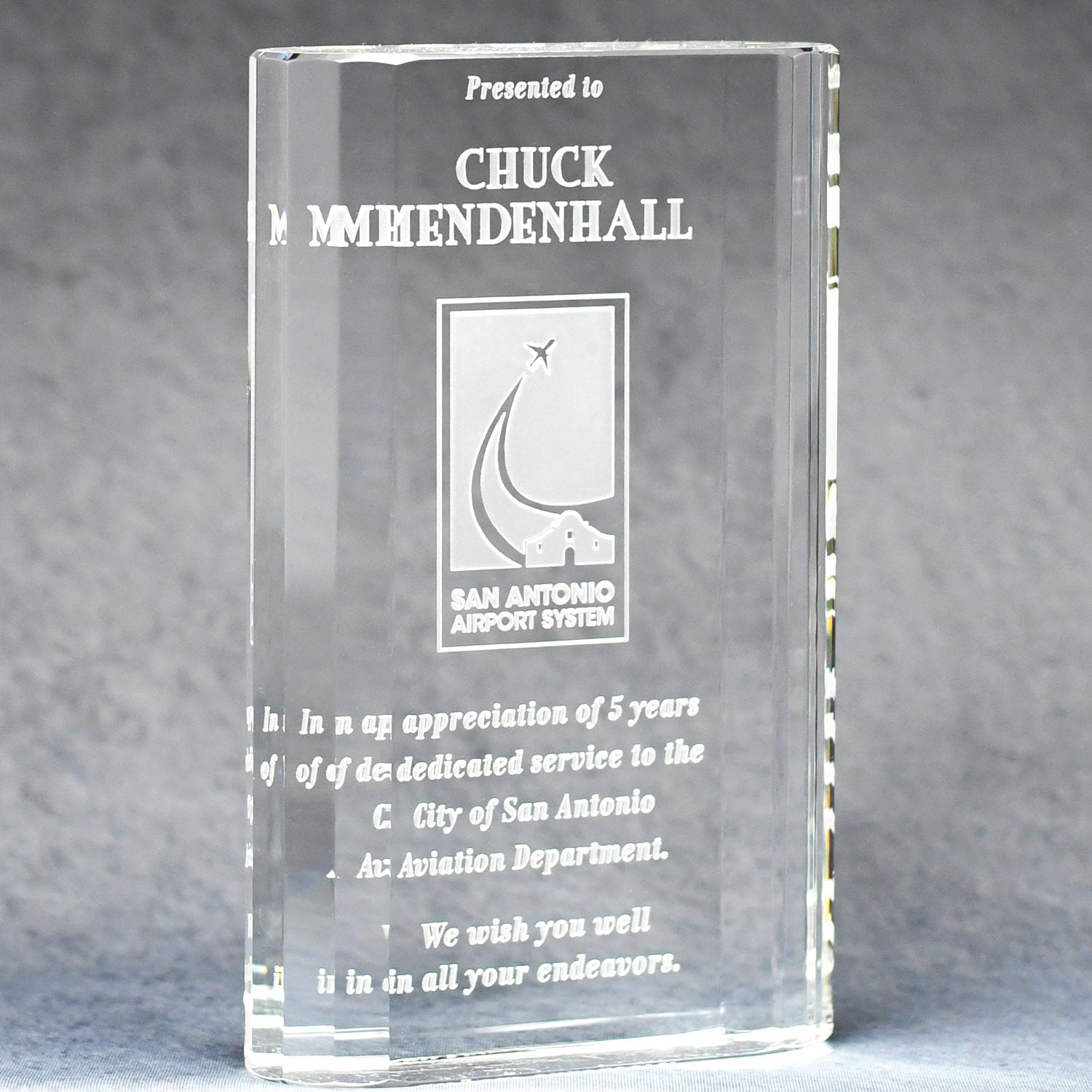 Optic Crystal Merit Award 5