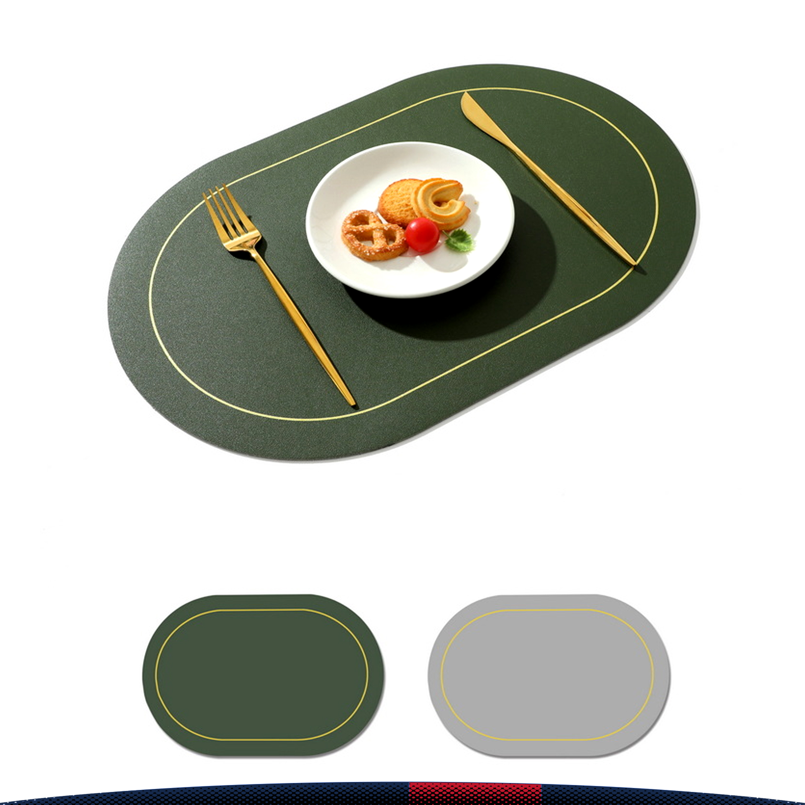 Double colors PU Leather Placemat 3