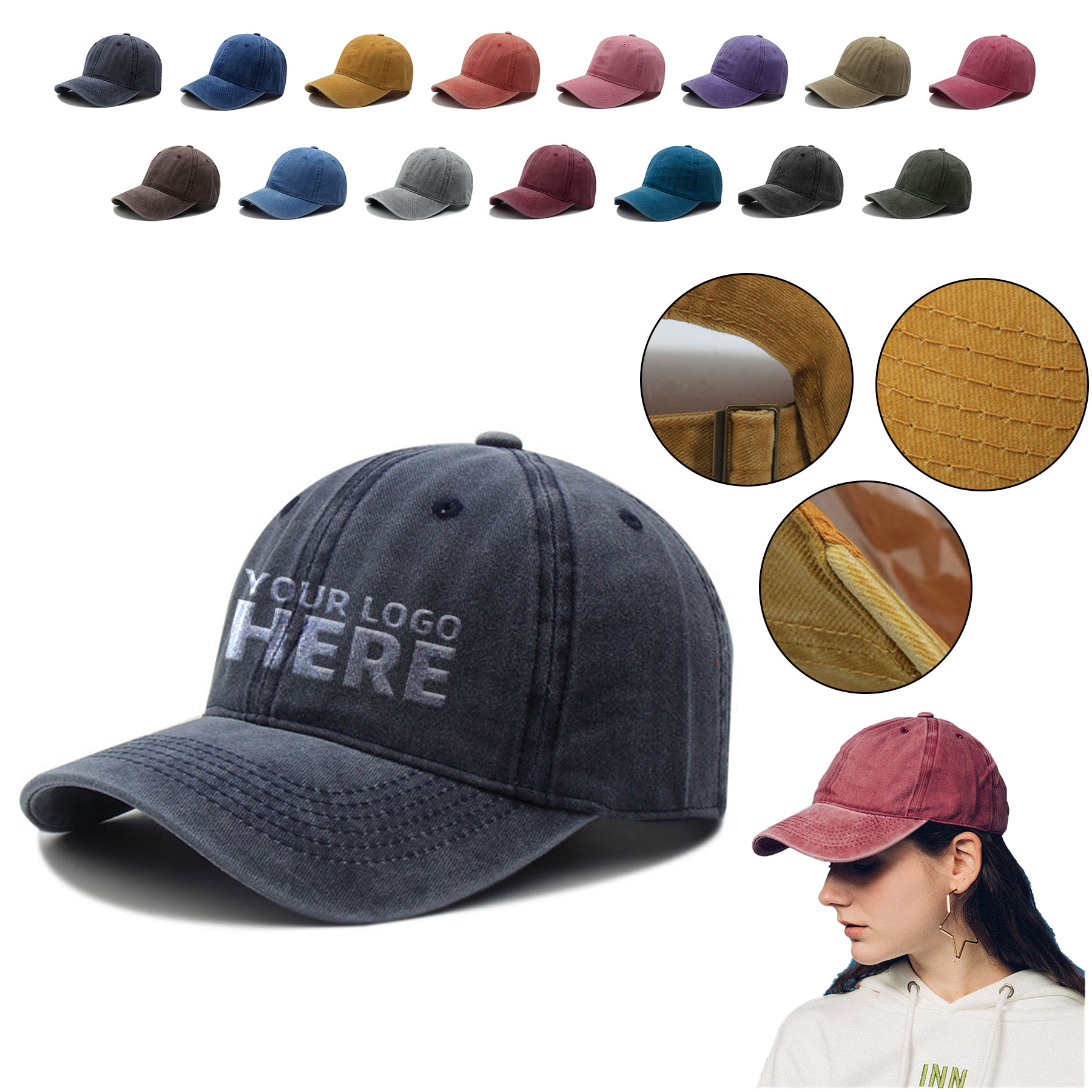 Washed Cloth Baseball Cap 2