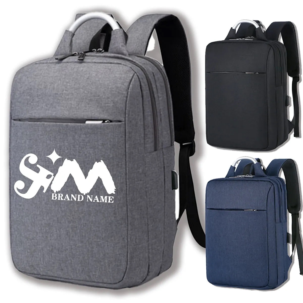 Simple Business Travel Laptop Backpack With USB Charging 2