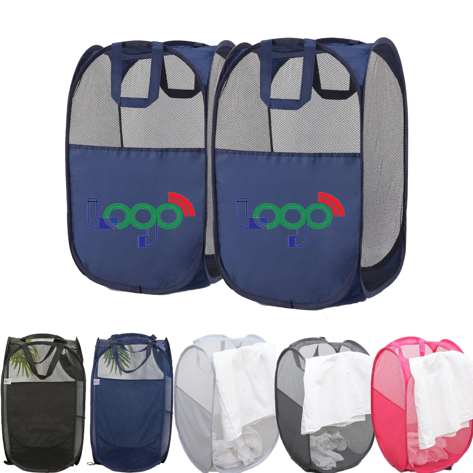 Mesh Laundry Hamper Portable Bathroom Basket Baby For Kids 4