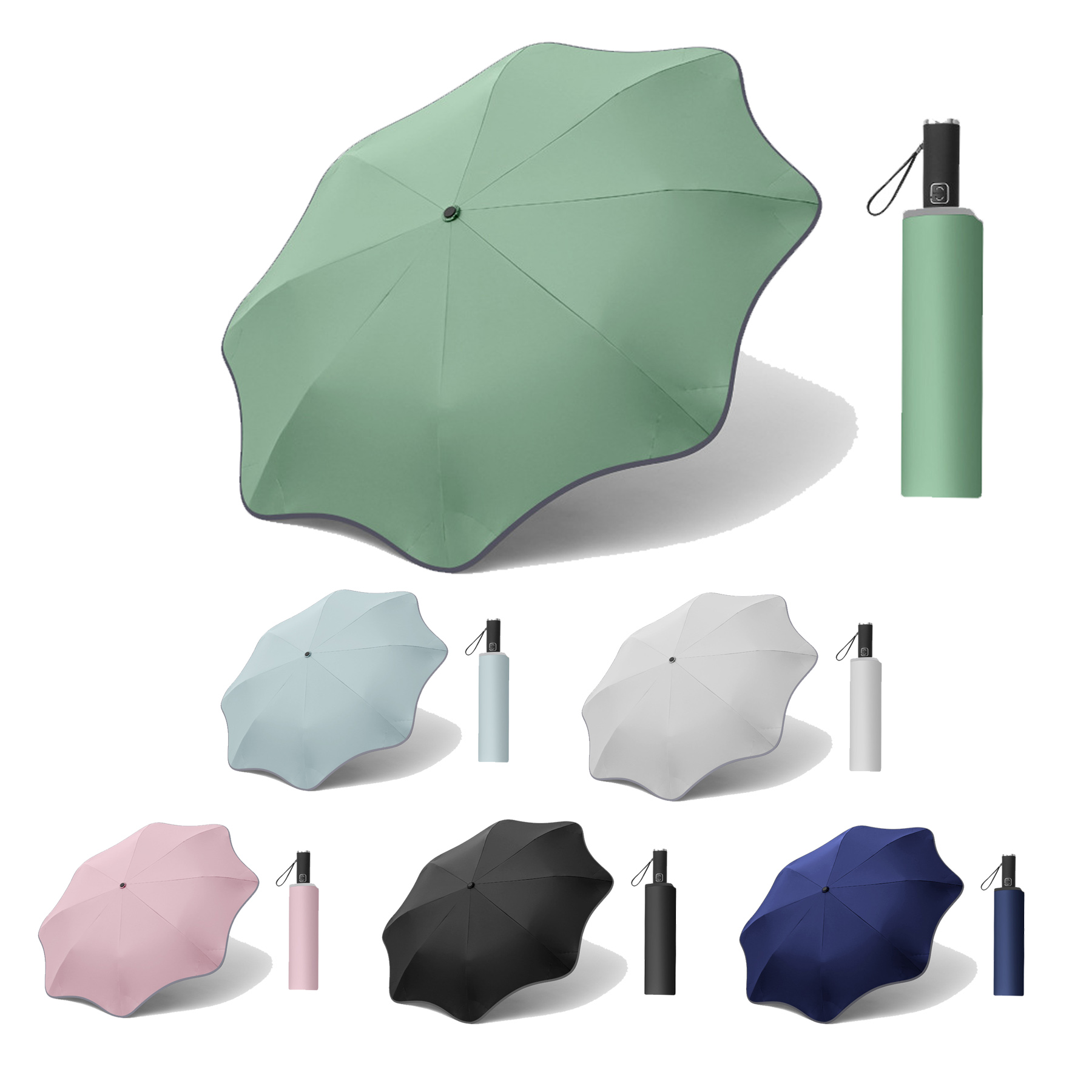 Rounded Automatic Folding Umbrellas 2