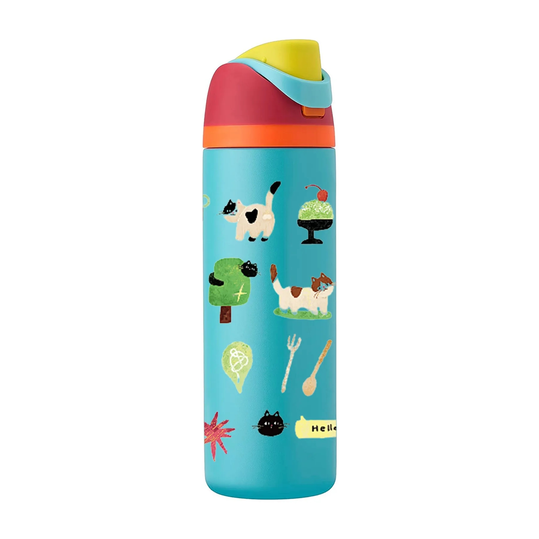 16 Oz. Custom Pattern Spout Lid Water Bottle with Straw 5