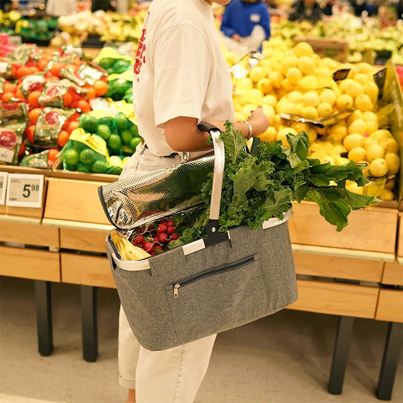 Outdoor Insulation Basket Oxford Cloth Folding Picnic Bag 5