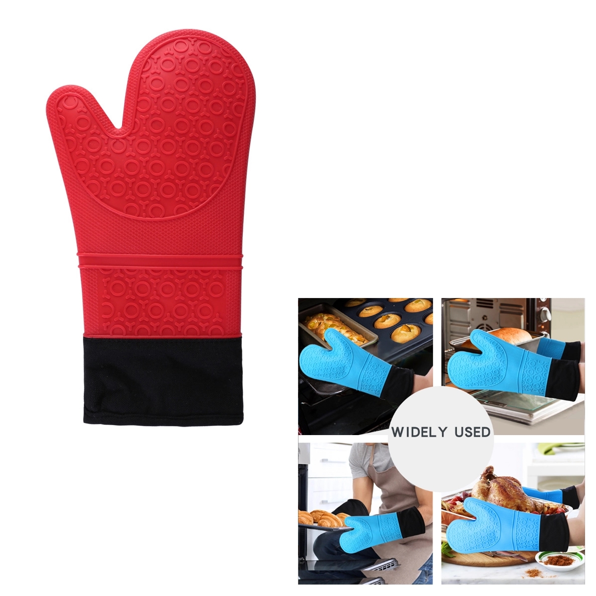 Silicone Oven Mitt With Cotton Lining 3