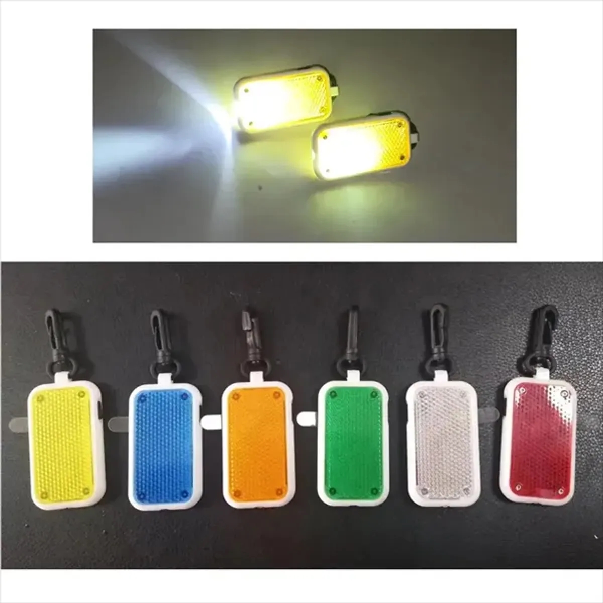 Night Warning Safety LED Reflective Keychain Pendant Light 5