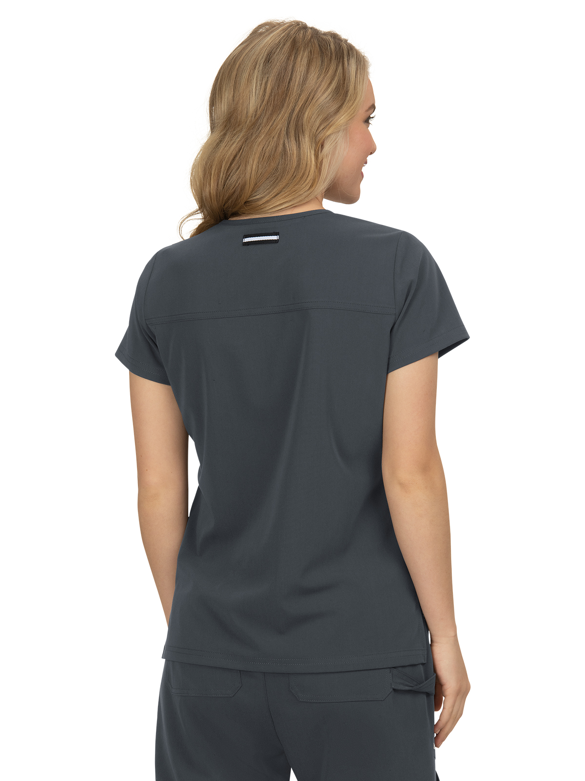 koi - Next Gen - Women's Three-Pocket Wide V-Neck Stretch Hustle and Heart Top 36