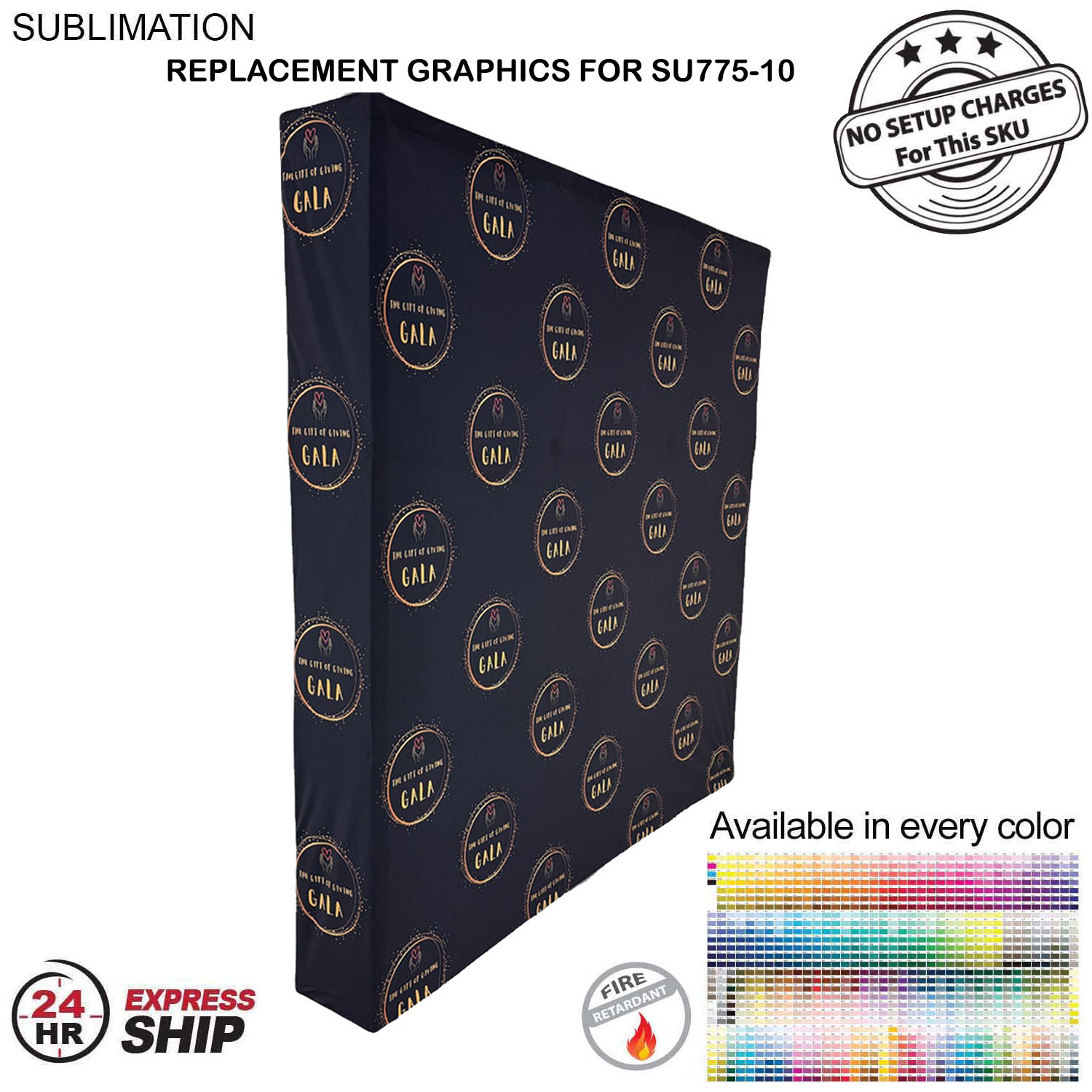 24Hr Express Ship -Replacement Graphics for 7.5' Straight Wall with Wrap End Caps, NO SETUP CHARGE 2