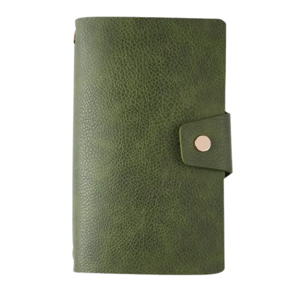 PU Leather A6 Zipper Notebook with Card Slots Dual 4