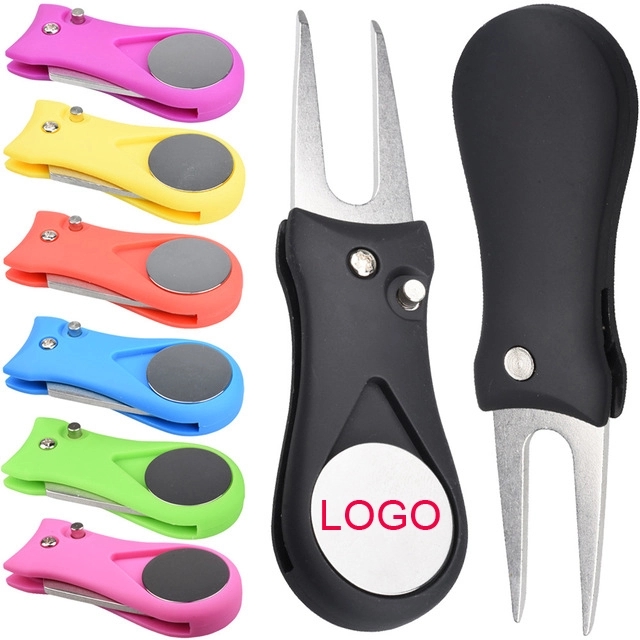 Golf Divot Repair Tool with Ball Marker 1