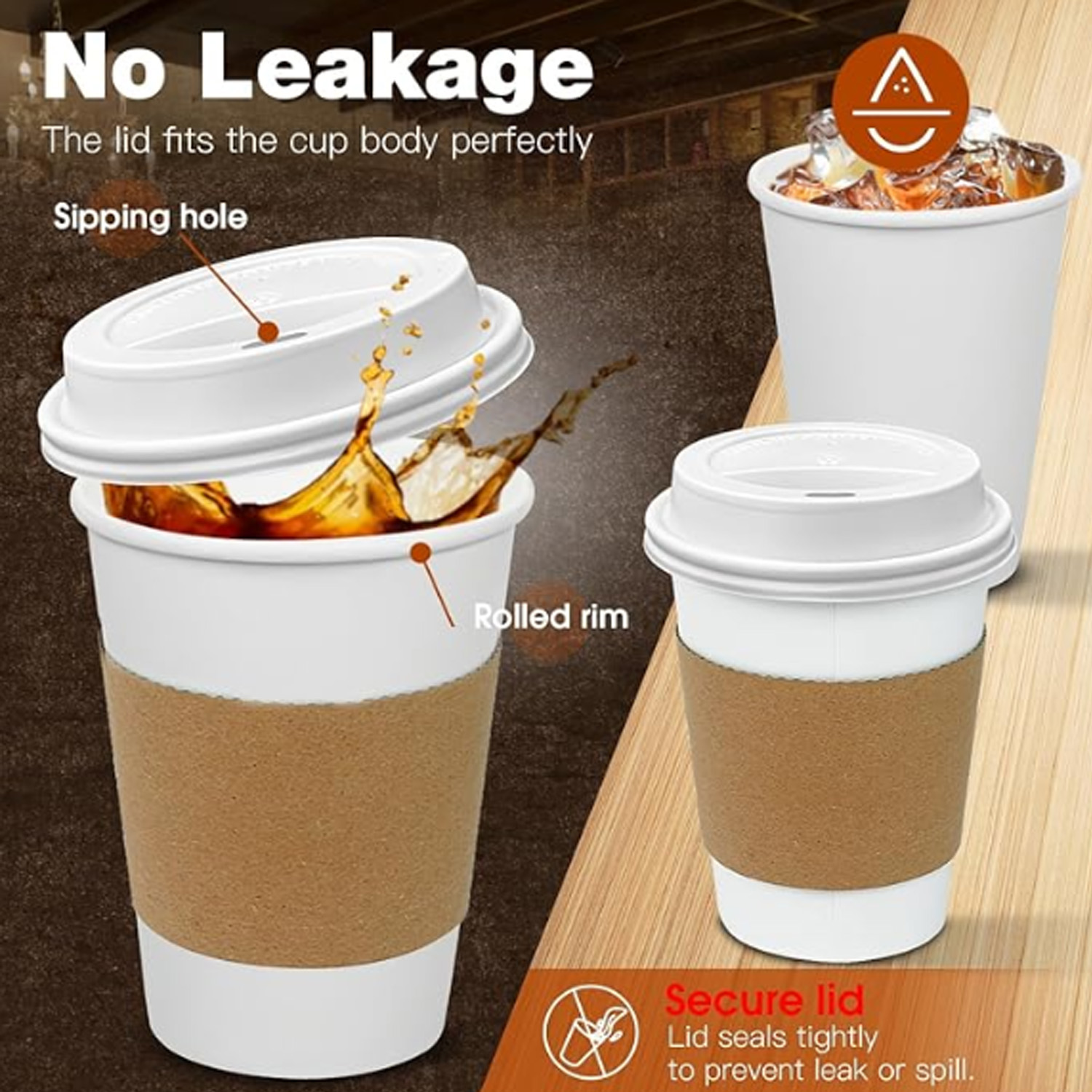 14oz Hot Disposable Kraft Paper Coffee Cup 2
