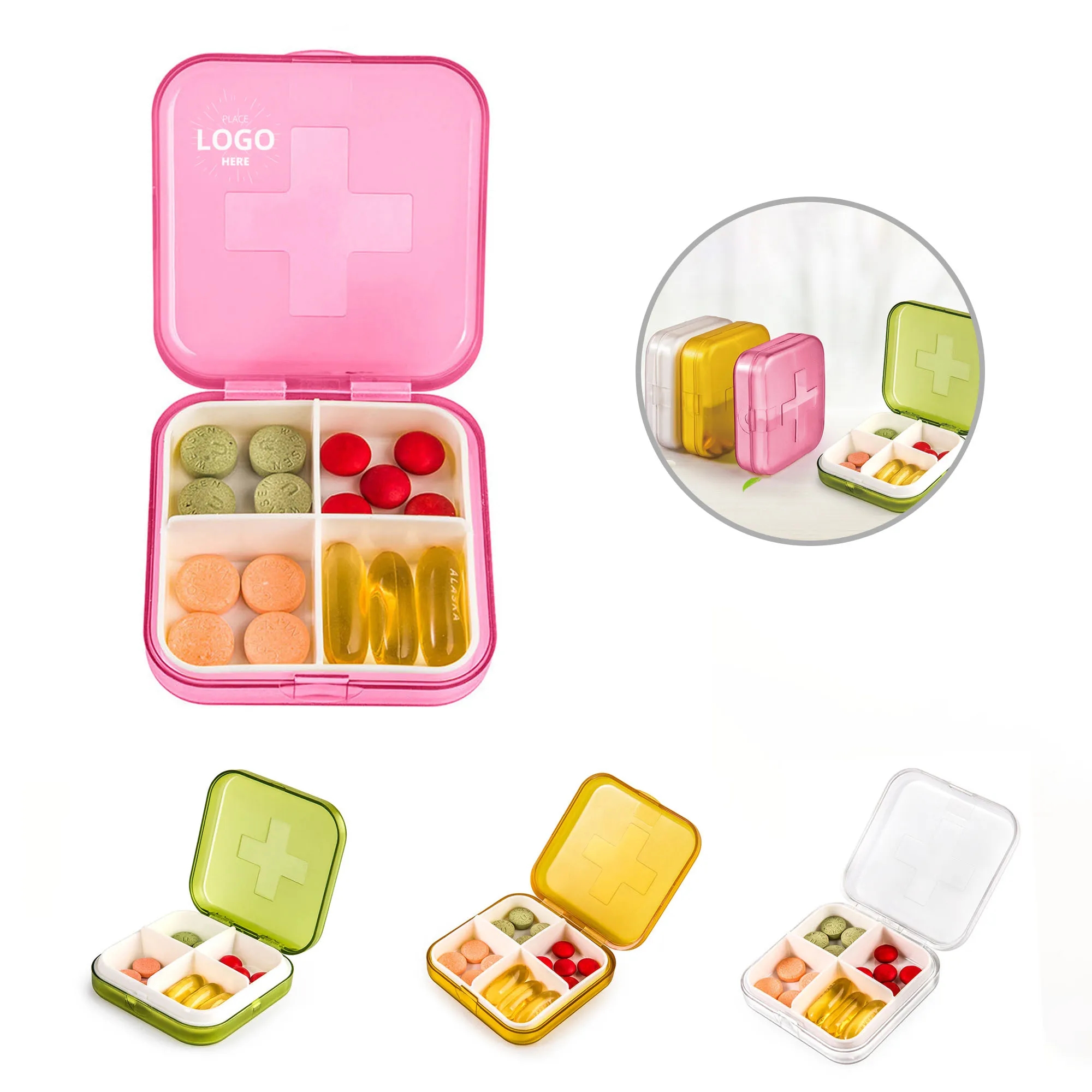 Portable Pill Organizer with 4 Compartments 5