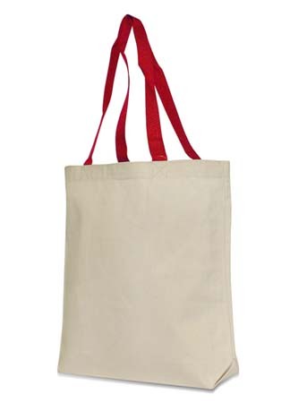 Colored Handles 10 oz. Cotton Canvas Tote - Eco Friendly, custom tote bag with logo imprint 2