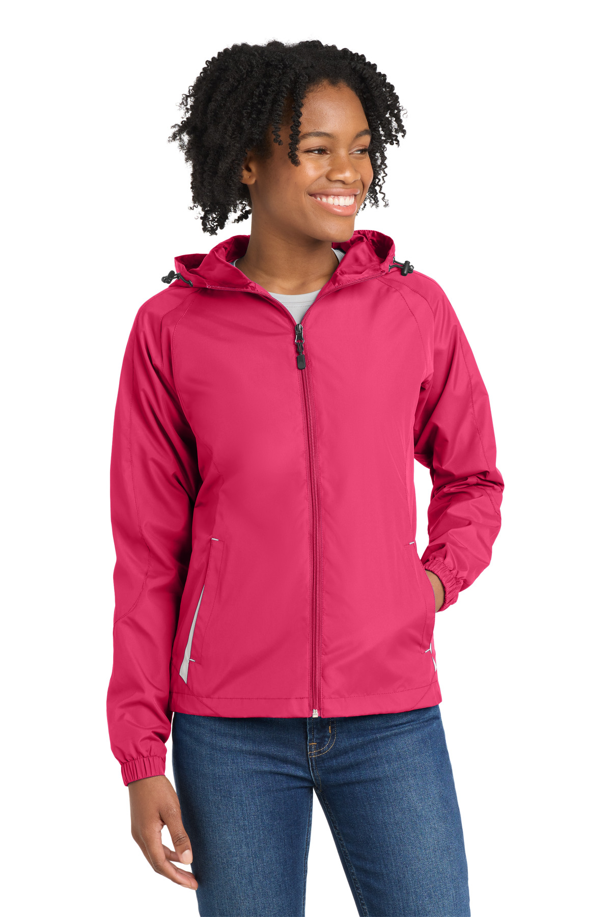 Sport-Tek Women's Colorblock Hooded Raglan Jacket. LST76 2