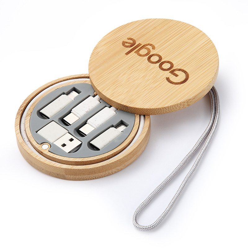 Environmentally friendly 60W bamboo fast charging data cable six in one 2