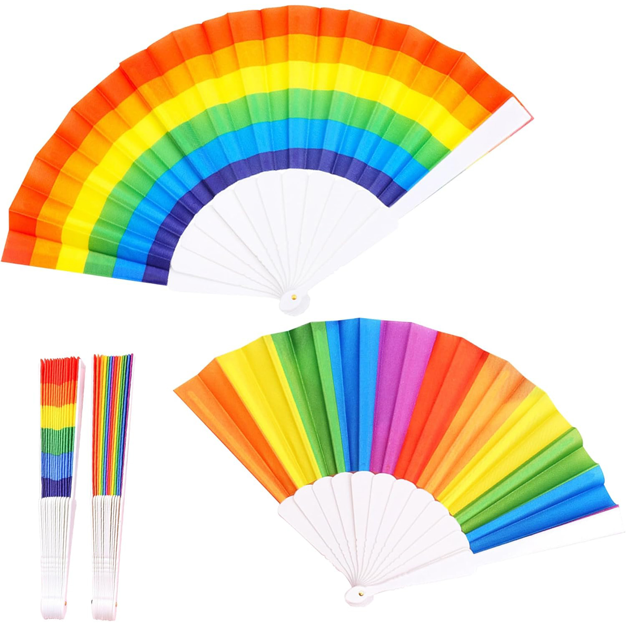Customizable Rainbow Collapsible Handfan 2