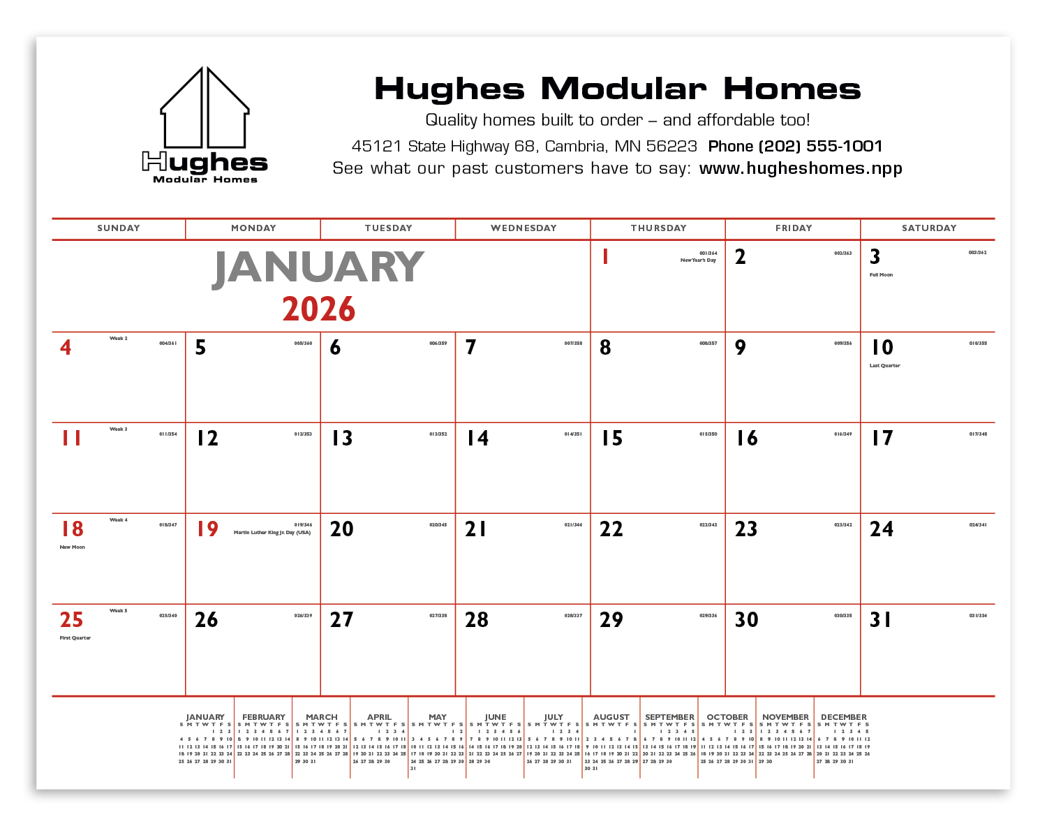 Triumph® Calendars Red & Black Desk Pad 5