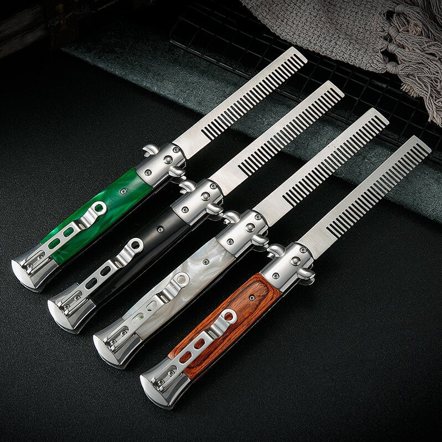 Stainless Steel Folding Comb w/ Resin Handle 8