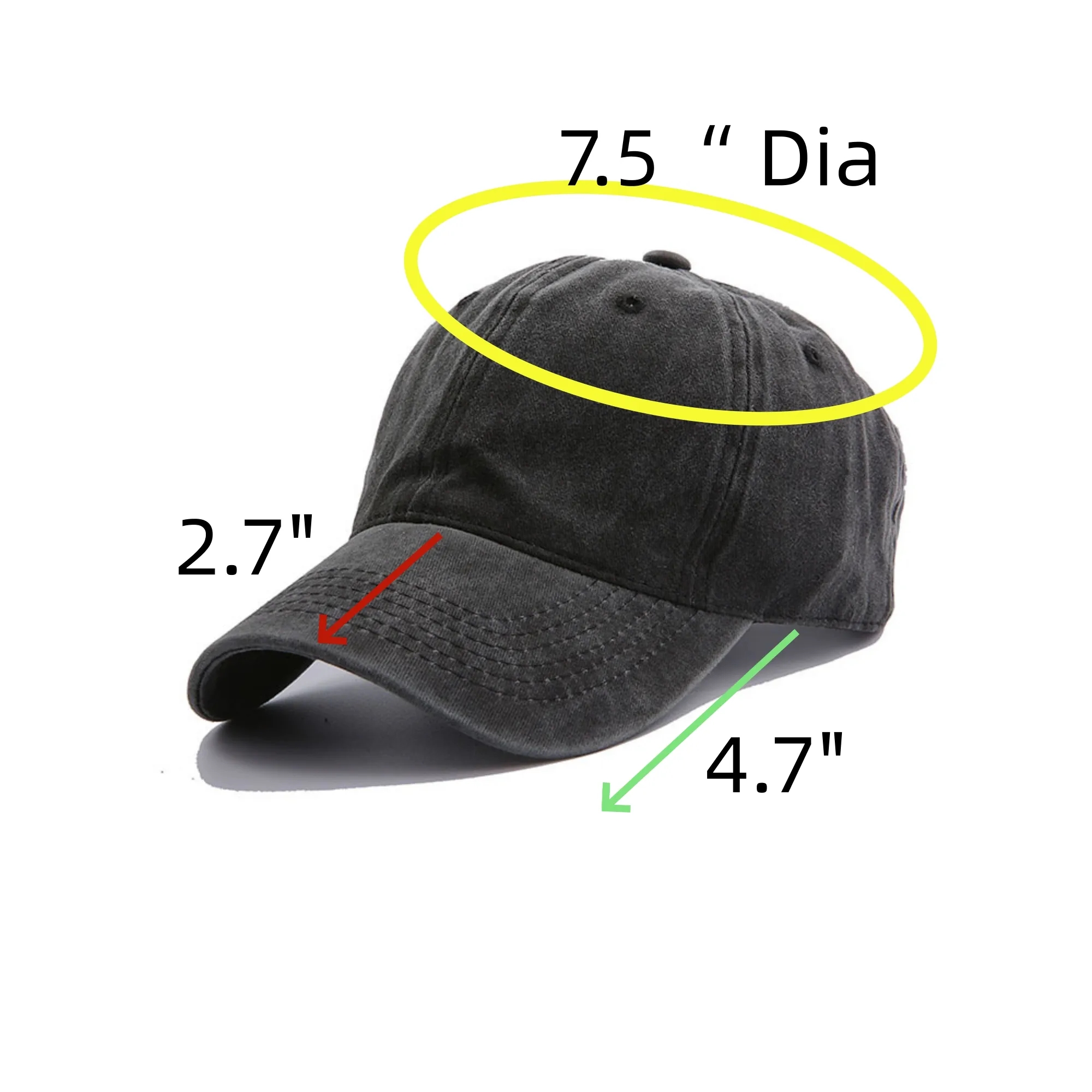 Custom Logo Adjustable Washed Baseball Cap 100% Cotton 2