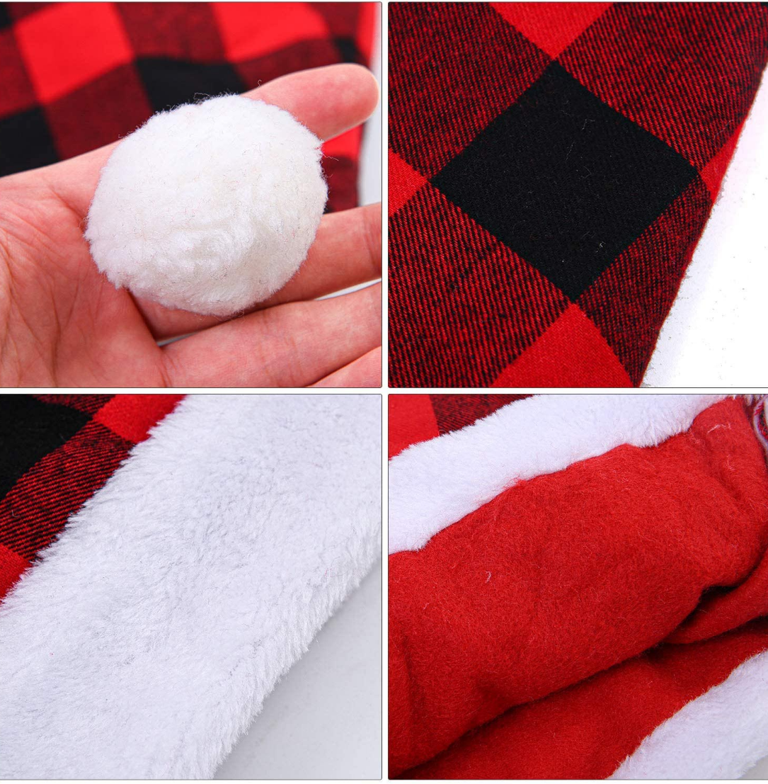 Adults-sized Plaid Santa Hat 3