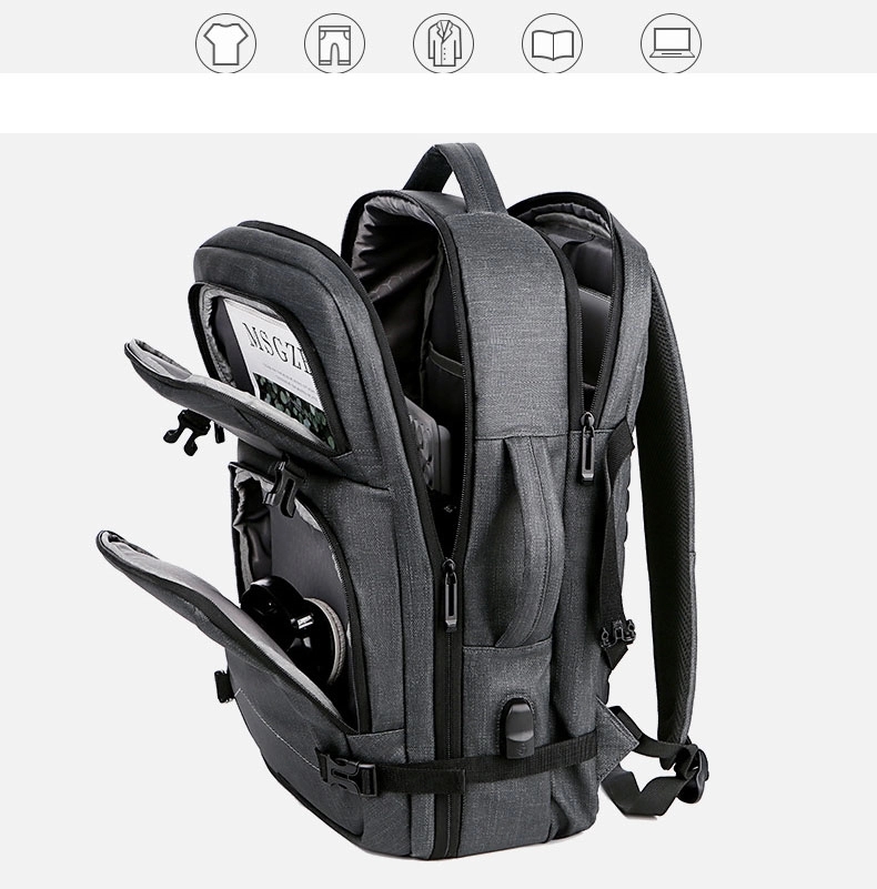 Business Travel Laptop Backpacks with USB Charging Port 8