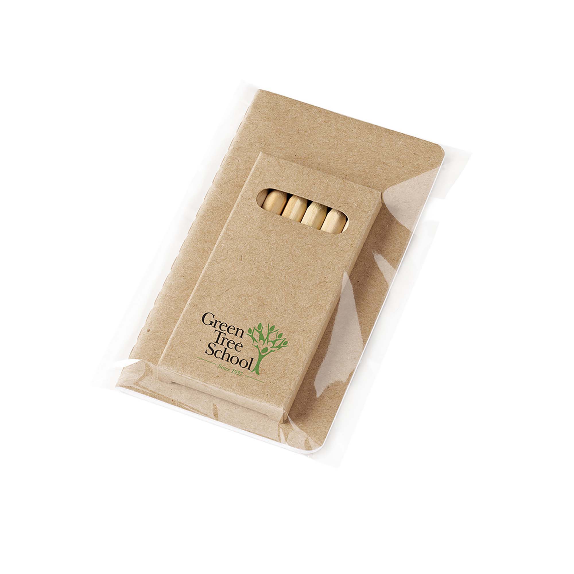 Eco-Recycled Budget Mini Notebook & 6 Color Pencil Set 1