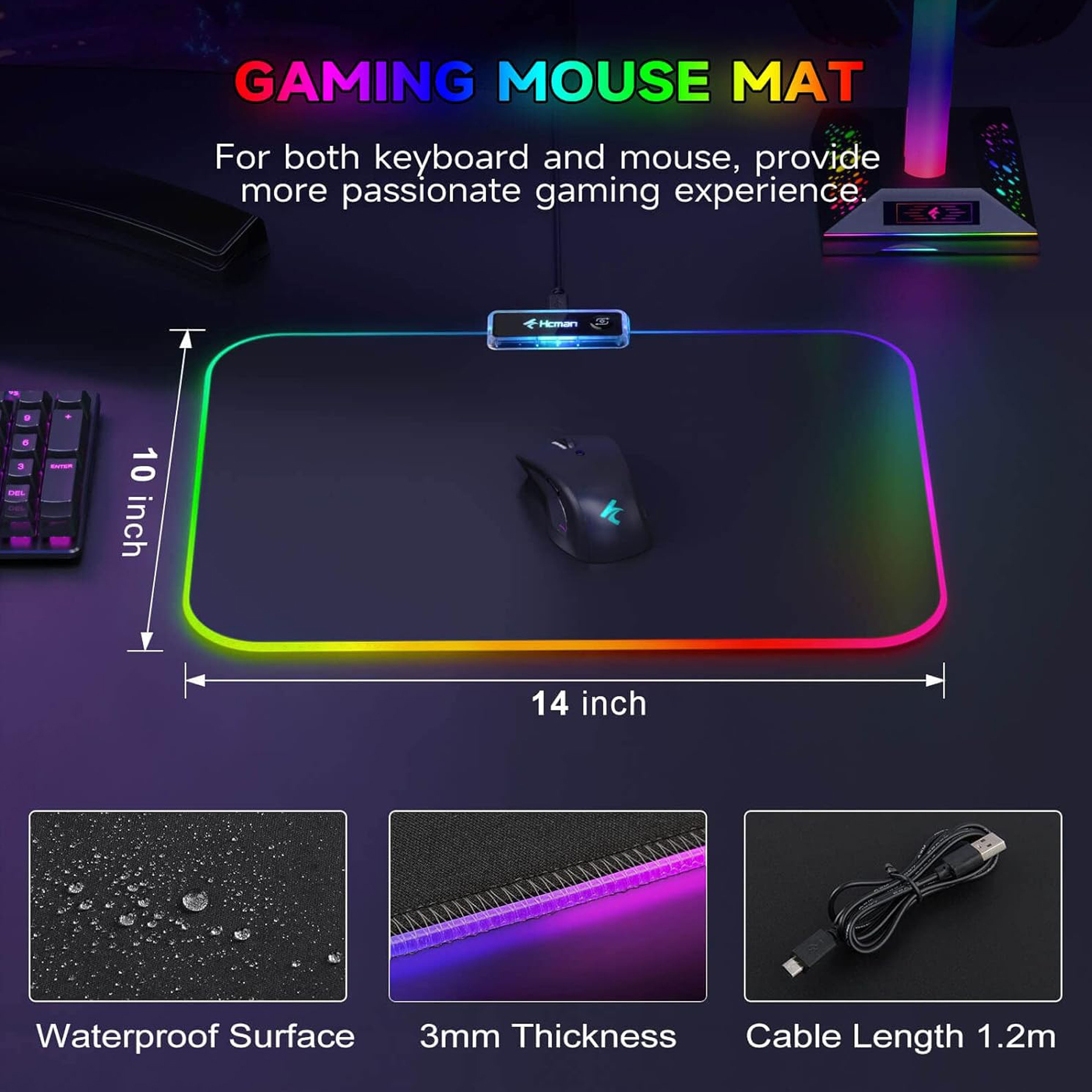 RGB LED Gaming Mouse Pad 2