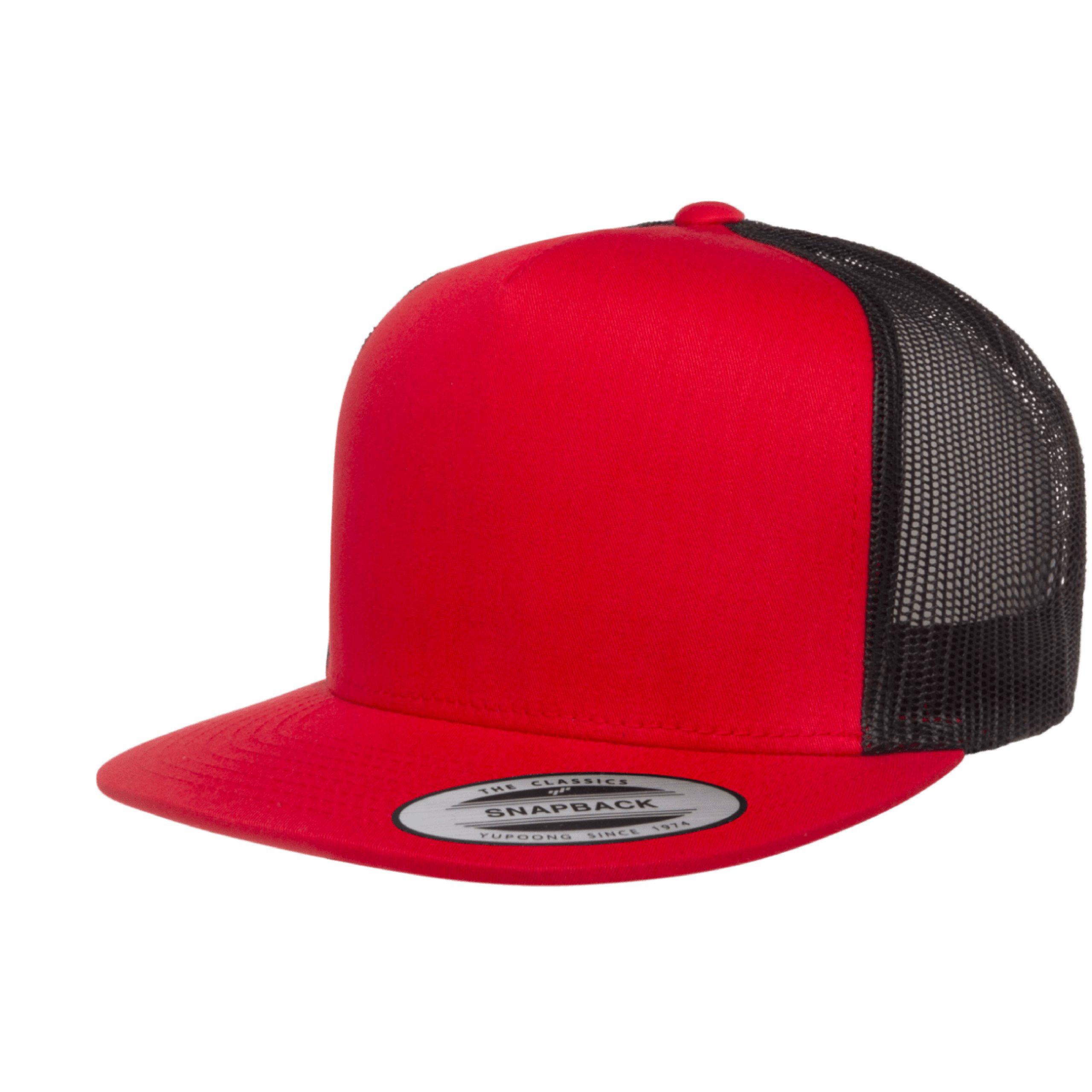 Yupoong 6006 YP Classics Five-Panel Classic Trucker Hat with Leatherette Patches or Embroidery 52