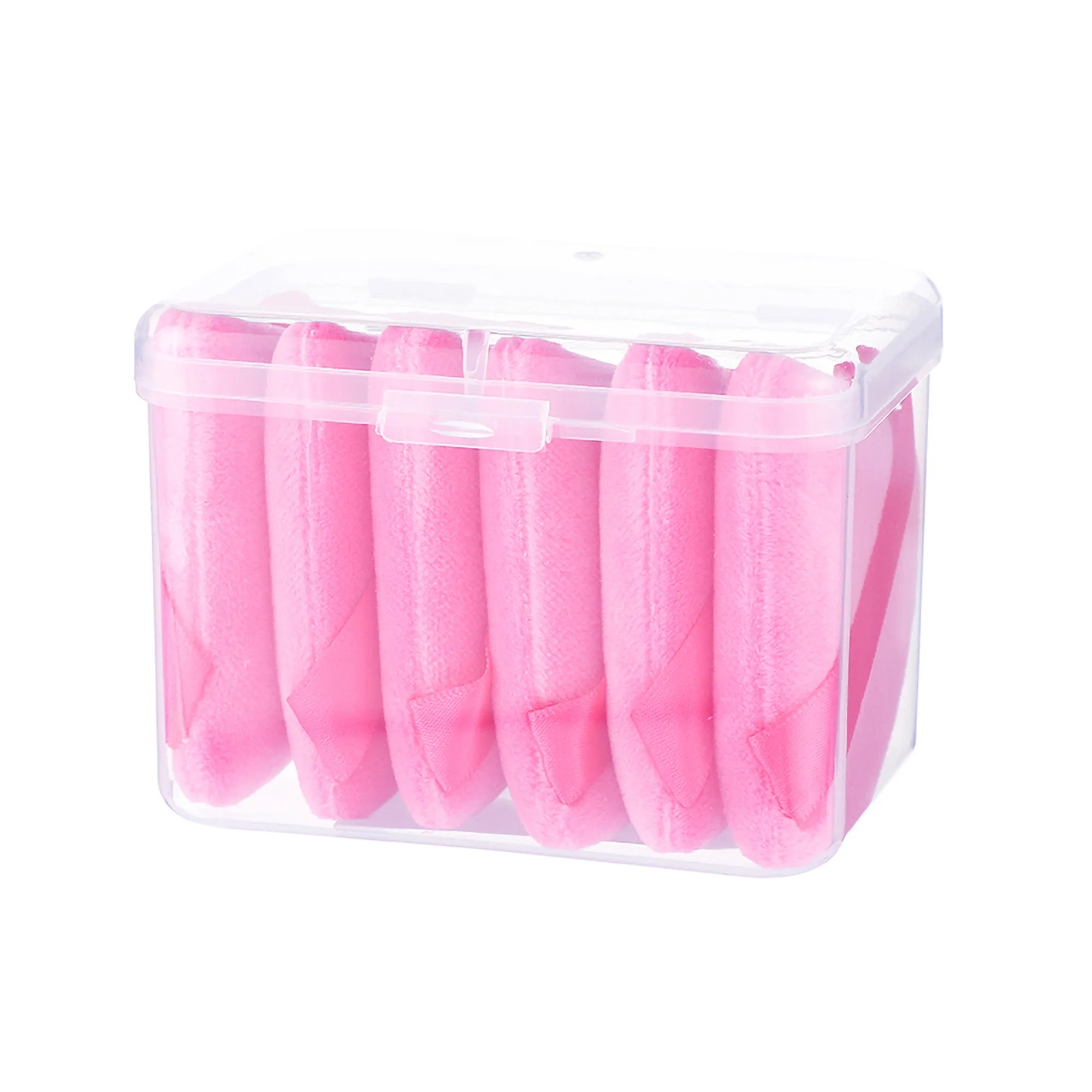 6PCS Triangle Powder Puffs Soft Velour Makeup with Case 8