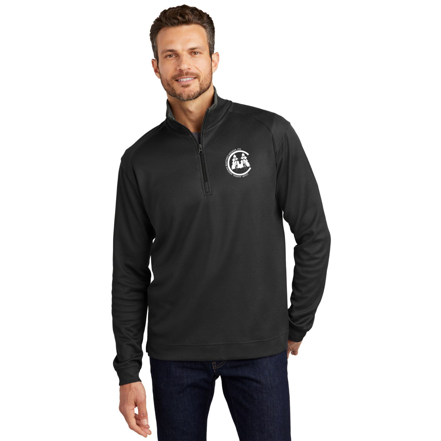 Port Authority® Men's Vertical Texture Jacket w/ Quarter Zipper 5