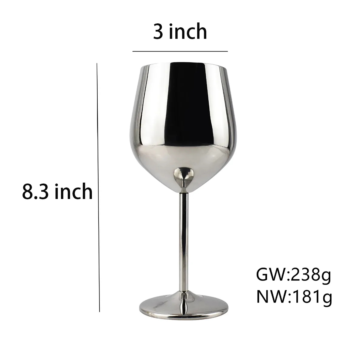 18oz Unbreakable Fancy Stainless Steel Wine Glass 3