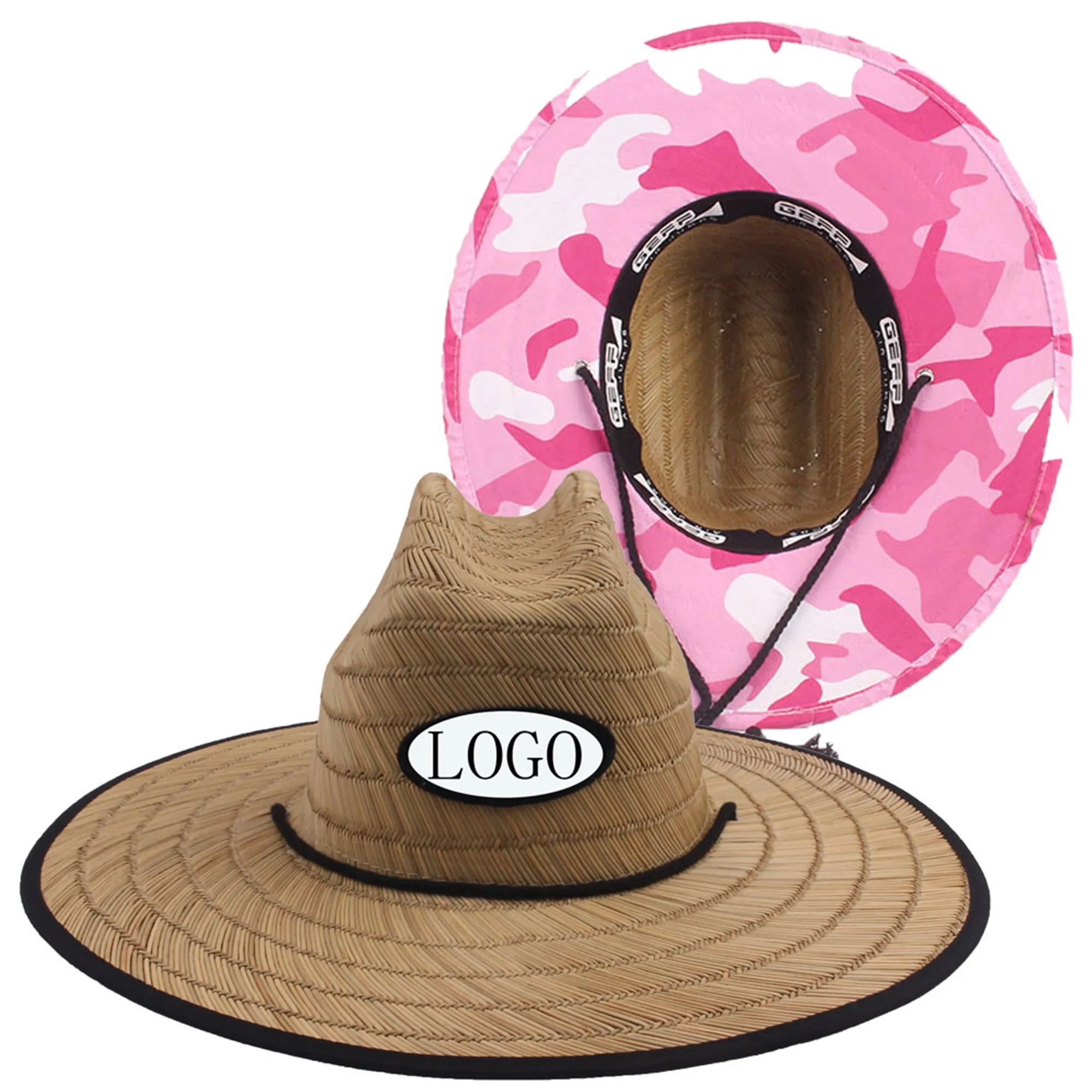 Lifeguard Beach Straw Sun Hat For Men Women 3
