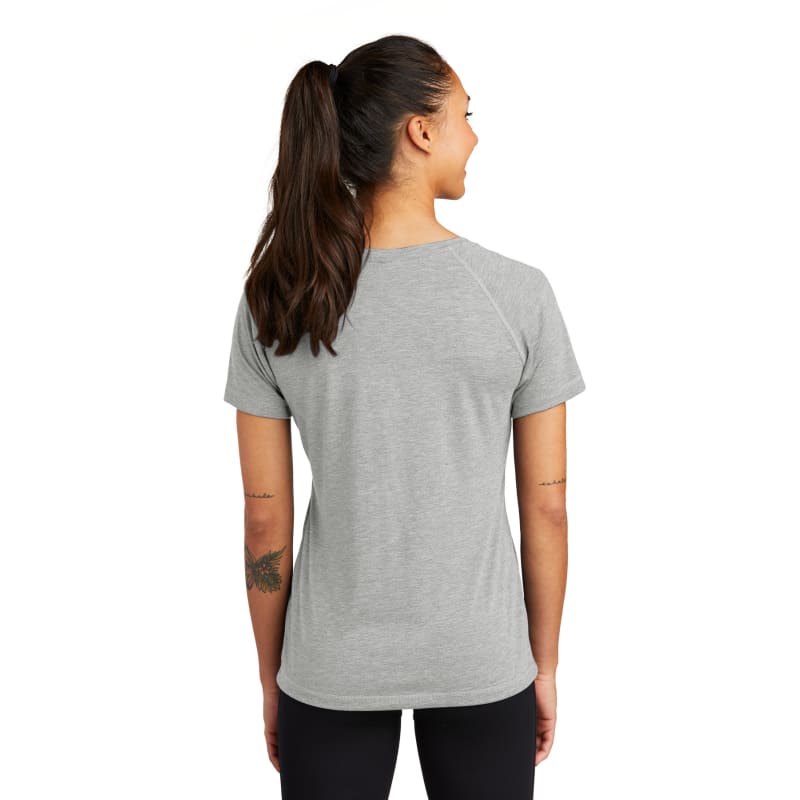 Sport-Tek Women's PosiCharge Tri-Blend Wicking Scoop Neck Raglan Tee. 17