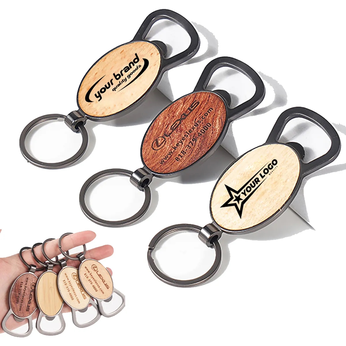 Wooden Bottle Opener Keychains 1